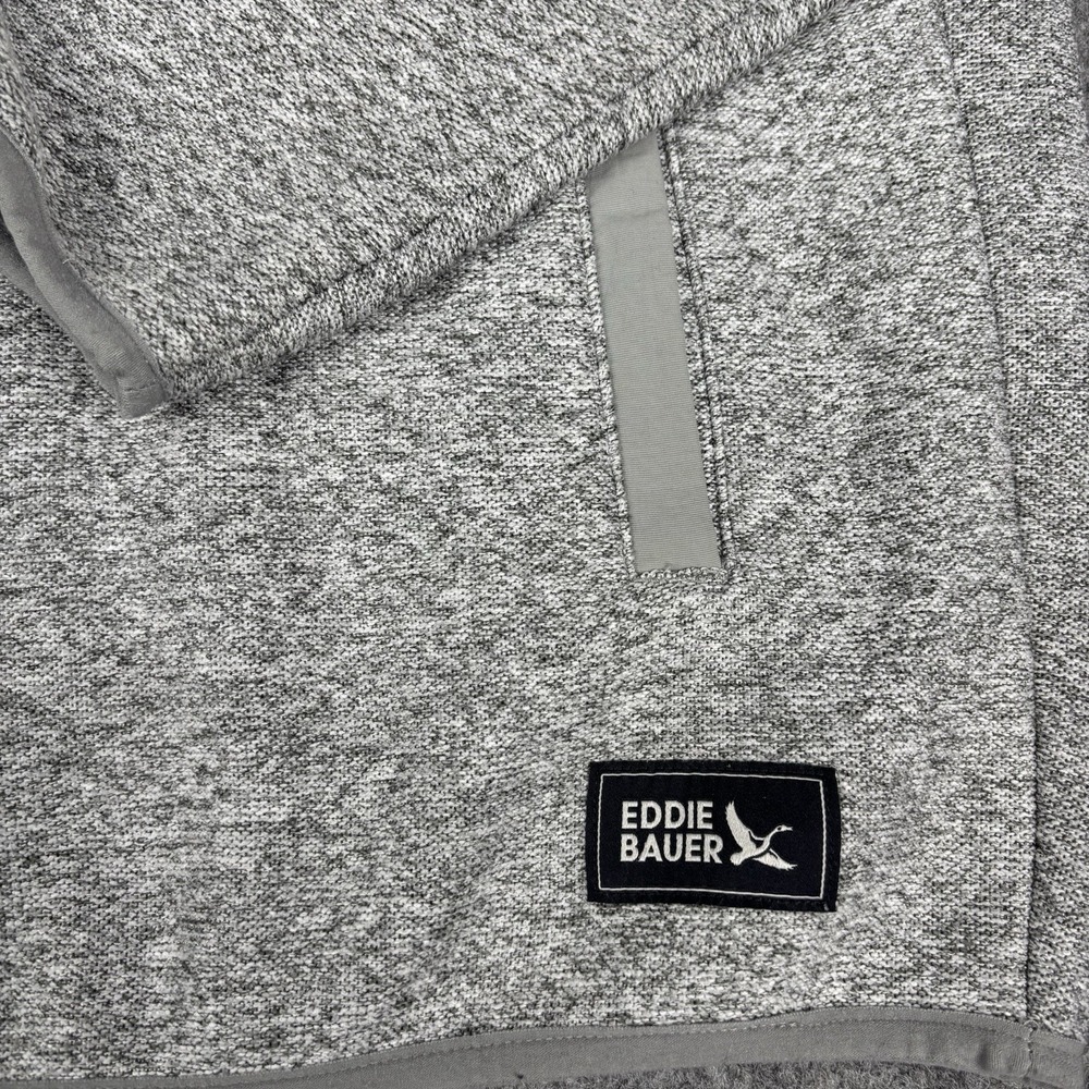 Eddie Bauer Pullover Mens Small Gray 1/4 Button Sweater Fleece Casual Outdoors - Picture 5 of 12
